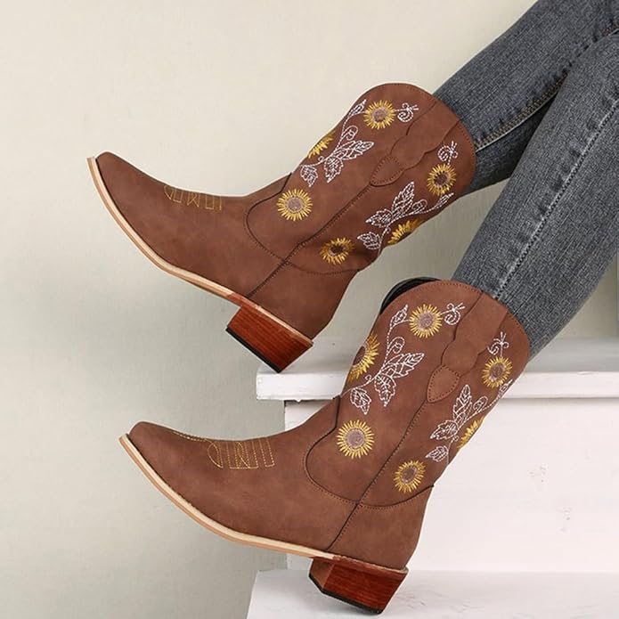 Dames Zomer Laarzen | Cowboy, Geborduurd