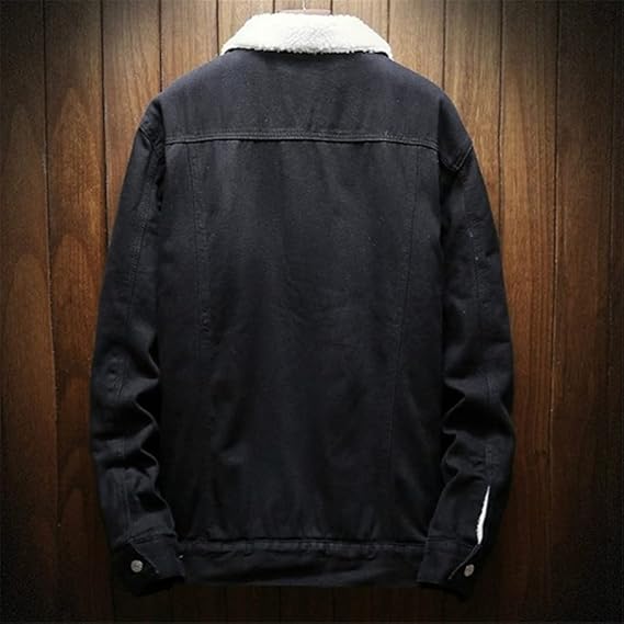 Heren Fleece Denim Jas | Warme & Stijlvolle Winterjas