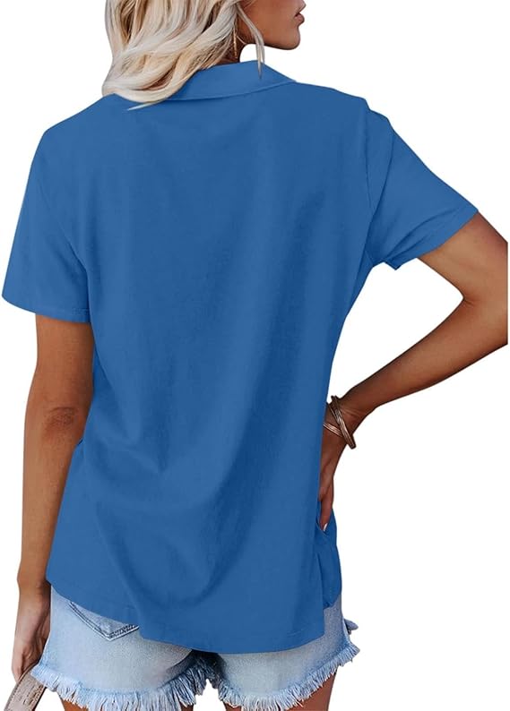 Dames Zomerse Polo T-shirt | Kortemouw, Knopenlijst