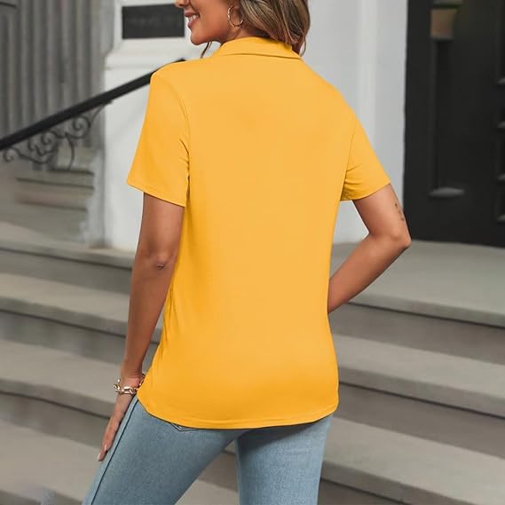 Dames Zomerse Polo T-shirt | Kortemouw, Knopenlijst