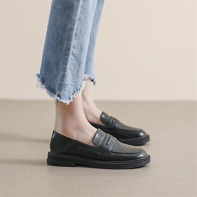 Dames Zomerse Leren Loafers | Elegant, Zwart