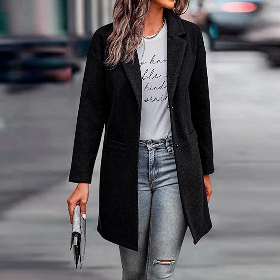 Dames Herfst Jas | Lang, Met Knoopsluiting
