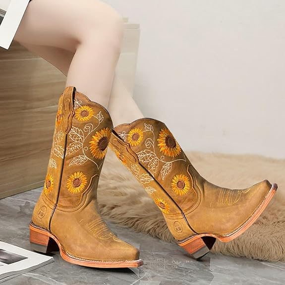 Dames Zomer Laarzen | Cowboy, Geborduurd