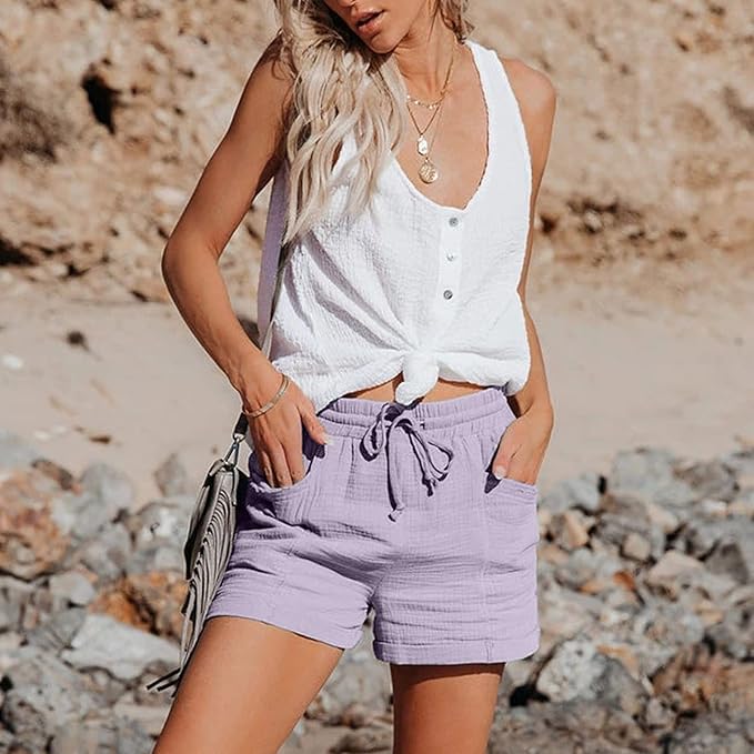Dames Zomer Stoffen Shorts | Lichtgewicht, Comfortabel