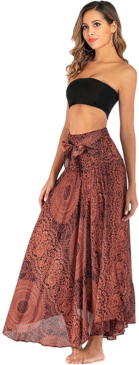 Dames Boho Zomer Rok | Lang, Met Striksluiting