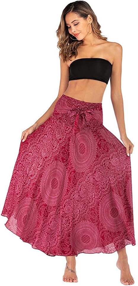 Dames Boho Zomer Rok | Lang, Met Striksluiting