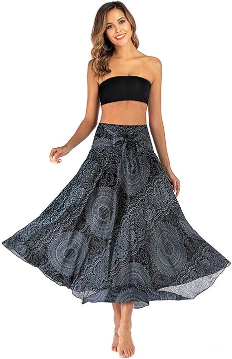 Dames Boho Zomer Rok | Lang, Met Striksluiting