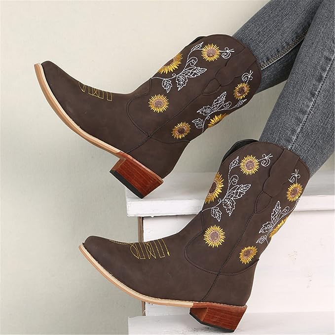 Dames Zomer Laarzen | Cowboy, Geborduurd