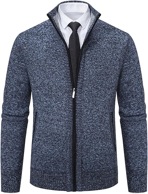 Heren Moderne Winter Strickjacke | Ritssluiting, Fijngebreid