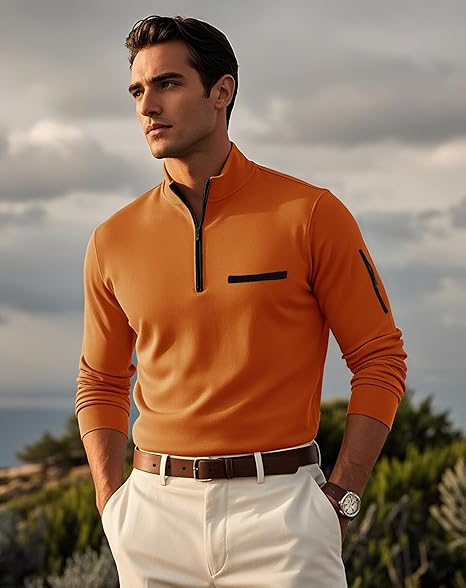 Heren Sportieve Lente Pullover | Half-Rits, Lichtgewicht