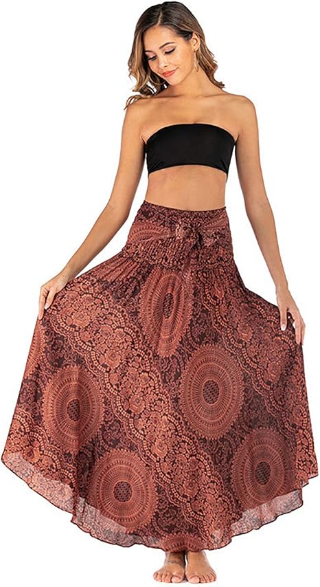 Dames Boho Zomer Rok | Lang, Met Striksluiting