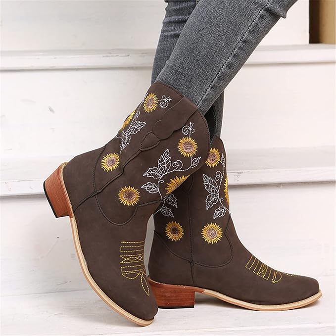 Dames Zomer Laarzen | Cowboy, Geborduurd