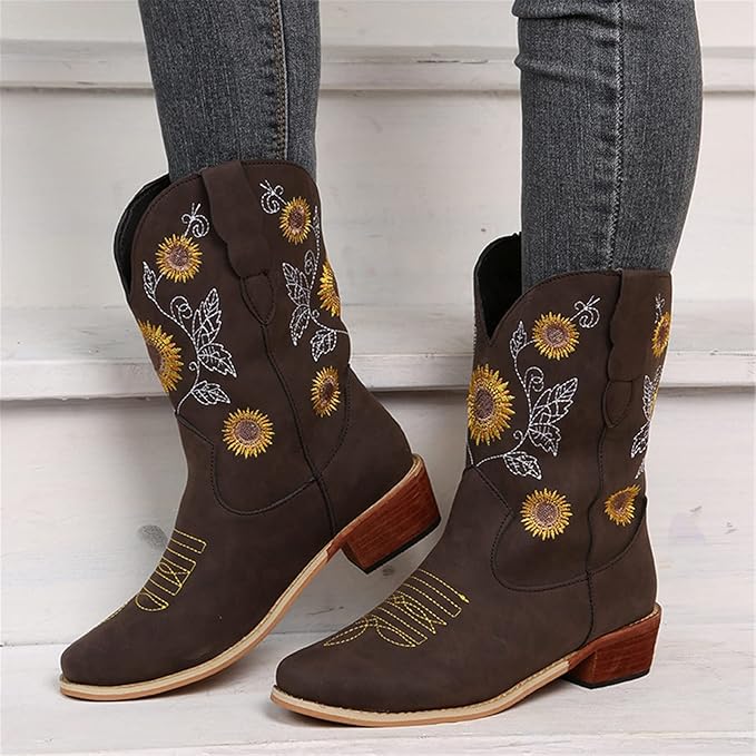 Dames Zomer Laarzen | Cowboy, Geborduurd