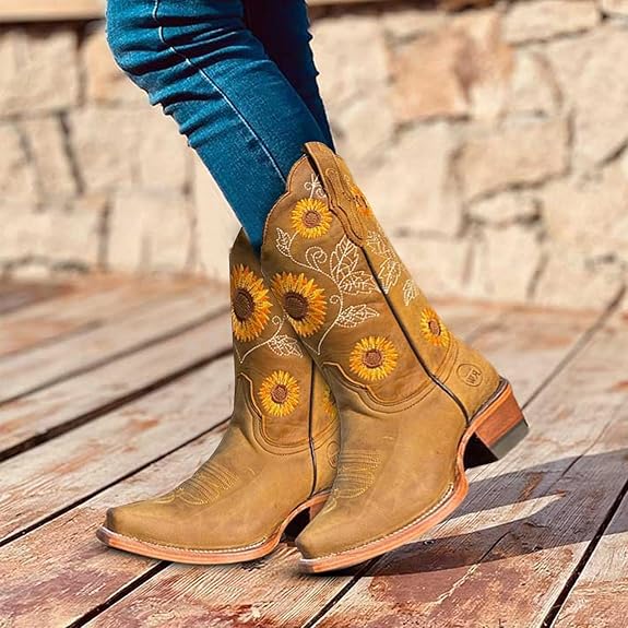 Dames Zomer Laarzen | Cowboy, Geborduurd