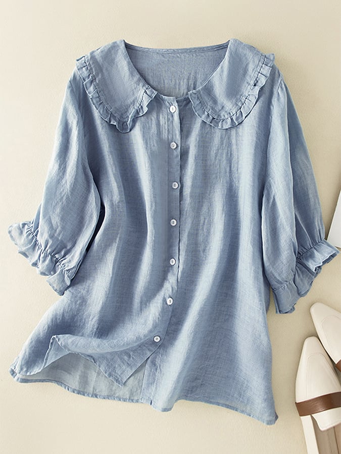Dames Linnen Blouse | Kanten Tuniek