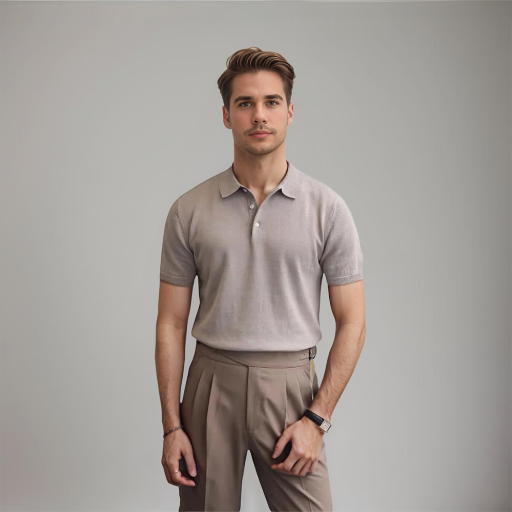 Heren Flanellen Polo | Korte Mouwen