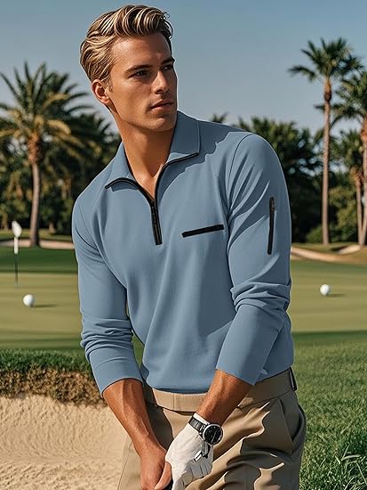 Heren Sportieve Lente Pullover | Half-Rits, Lichtgewicht