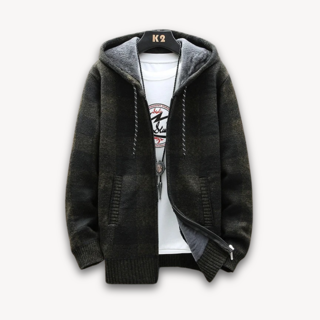 Heren Warme Winter Hoodie | Fleecevoering, Ritssluiting