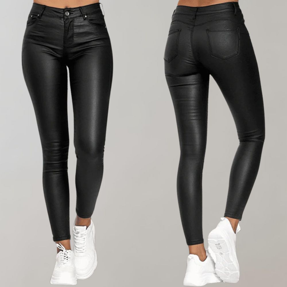 Lena | Dames Coated Hosen | Licht