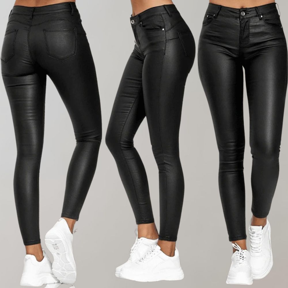 Lena | Dames Coated Hosen | Licht