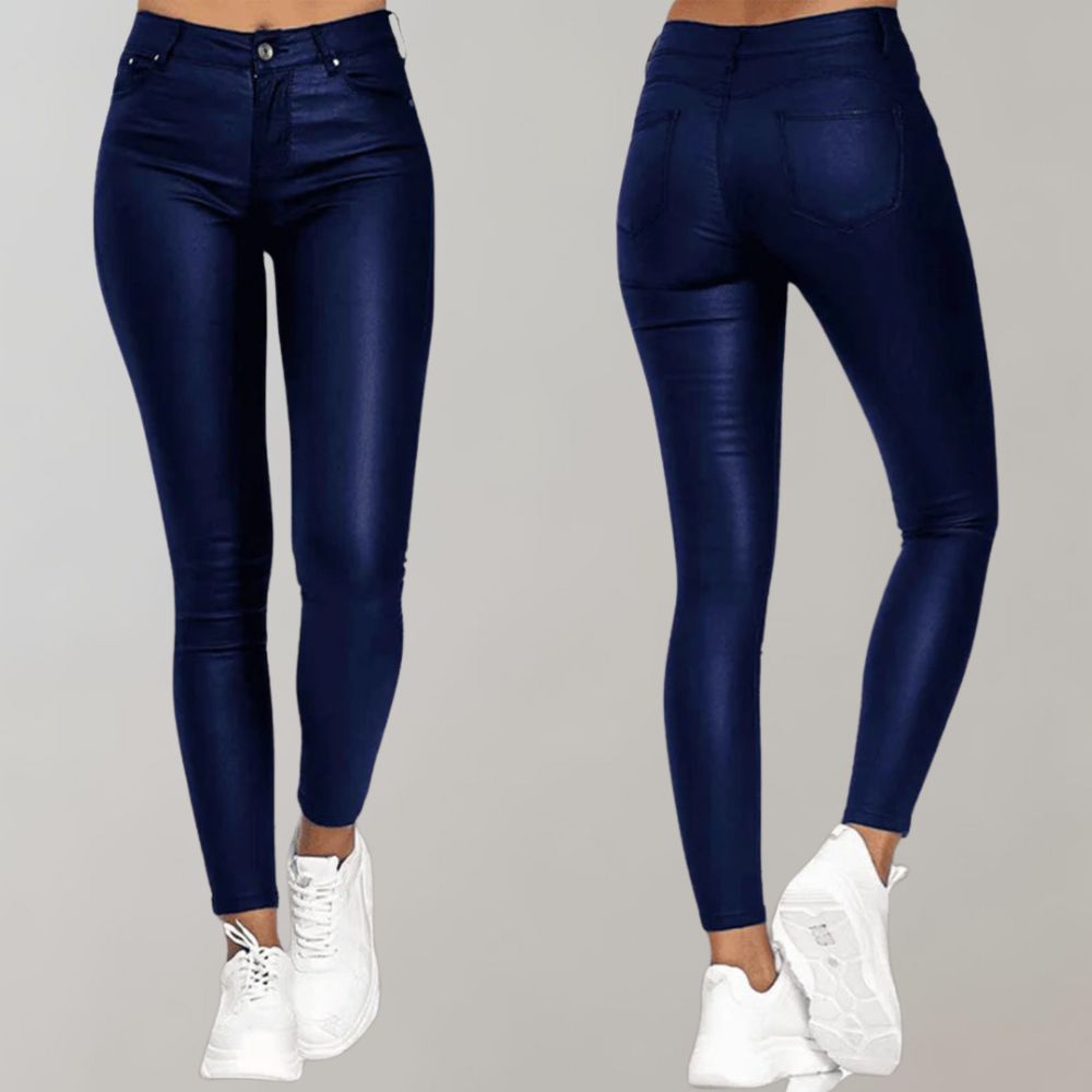 Lena | Dames Coated Hosen | Licht