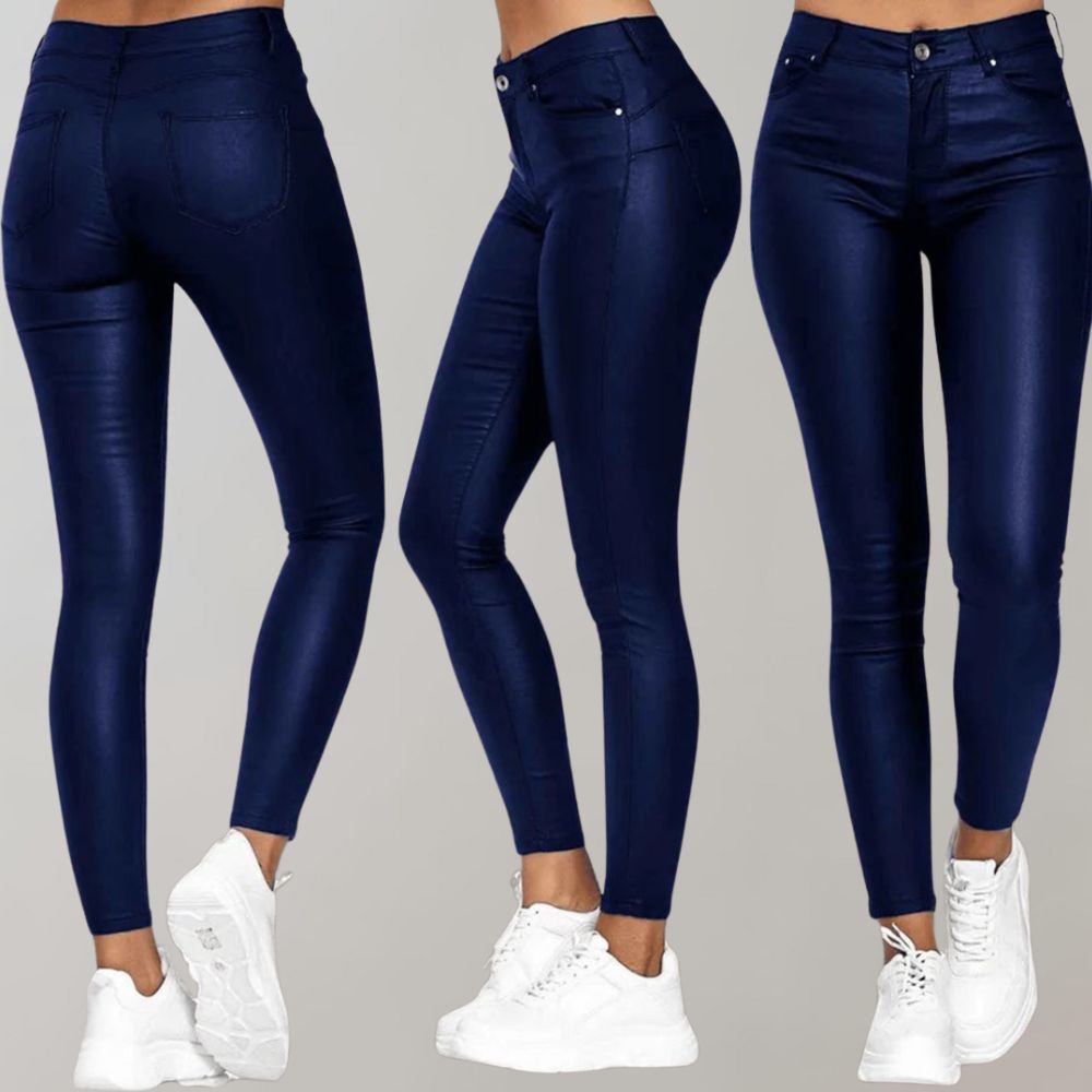 Lena | Dames Coated Hosen | Licht