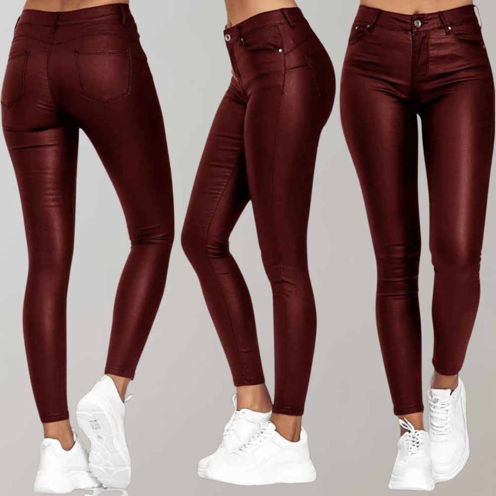 Lena | Dames Coated Hosen | Licht