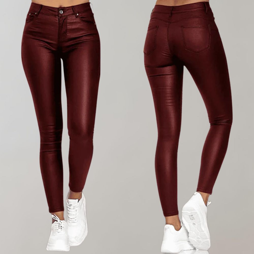 Lena | Dames Coated Hosen | Licht