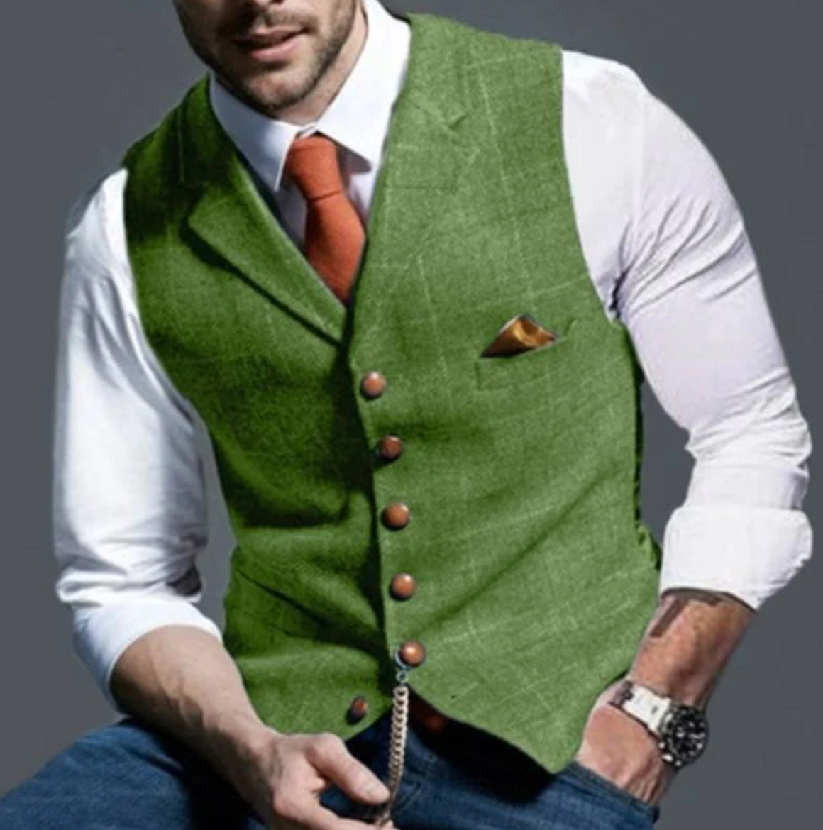 Heren Elegante Herfst Weste | Getailleerd, Mouwloos