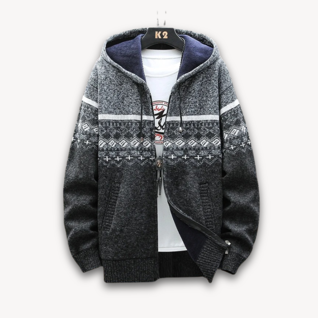 Heren Warme Winter Hoodie | Fleecevoering, Ritssluiting