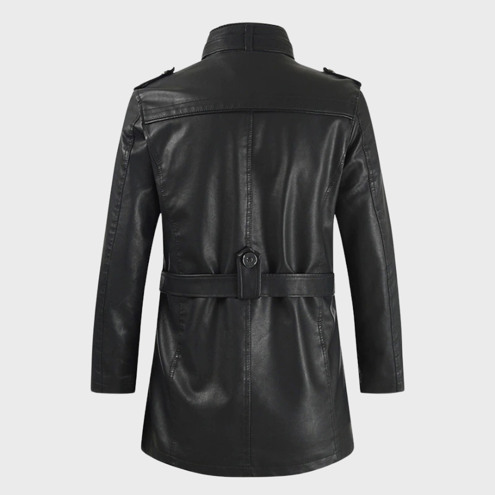 Heren Winter Trenchcoat | Lang, Imitatieleer