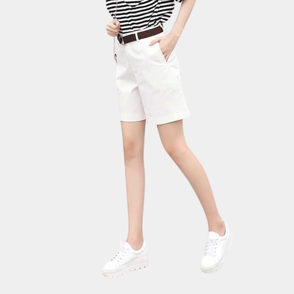 Dames Zomer Shorts | Hoog, Met Riem, Hoogwaardig materiaal