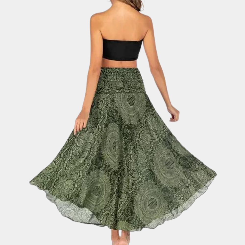 Dames Boho Zomer Rok | Lang, Met Striksluiting