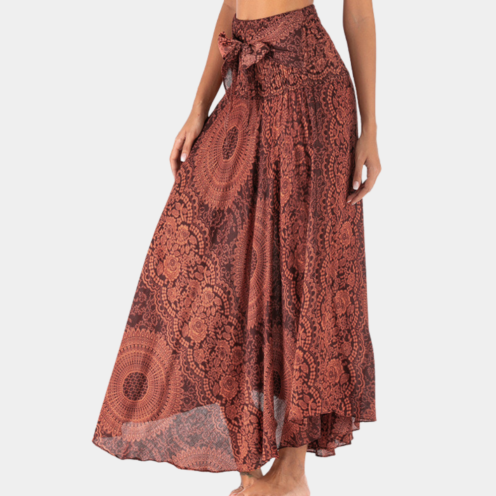 Dames Boho Zomer Rok | Lang, Met Striksluiting