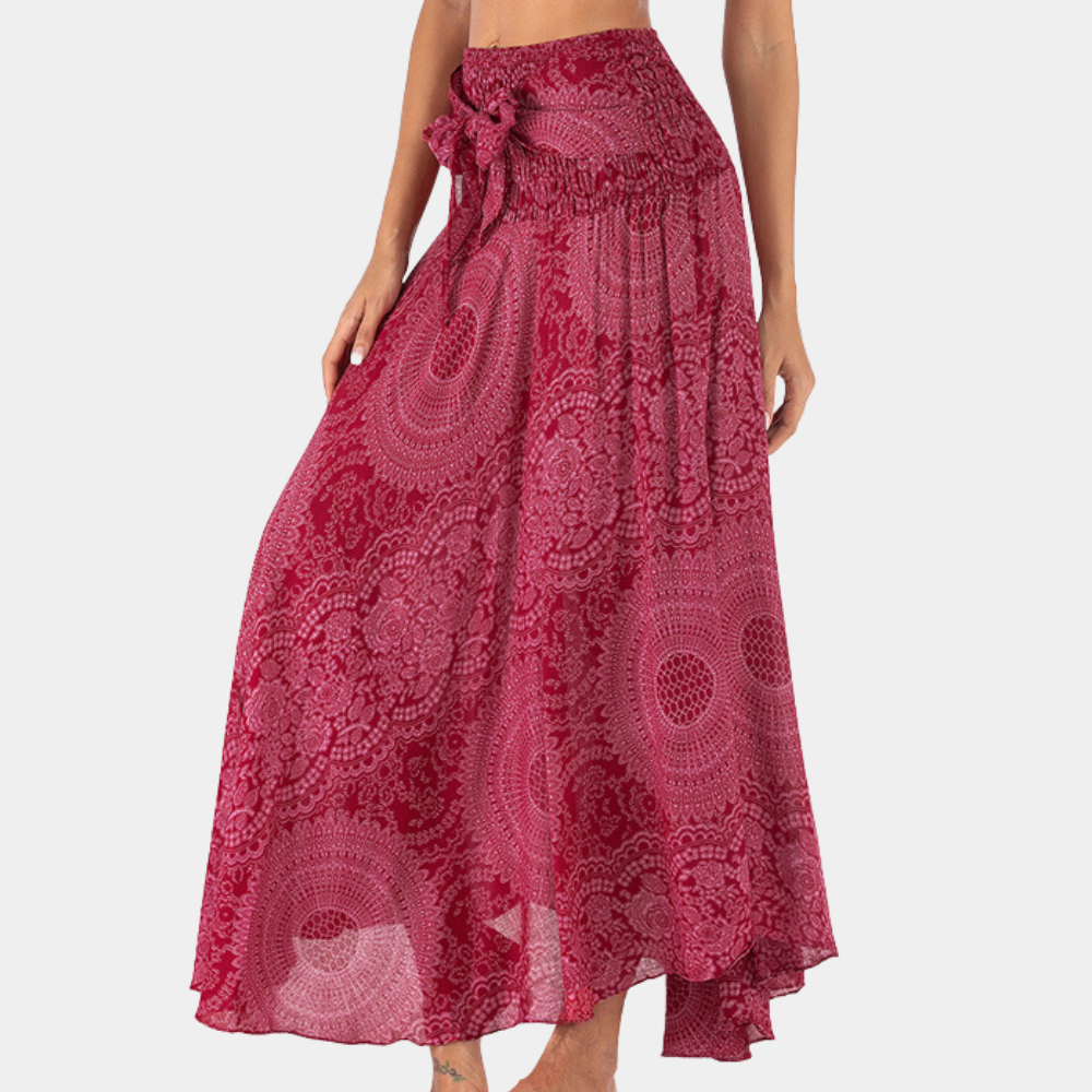 Dames Boho Zomer Rok | Lang, Met Striksluiting