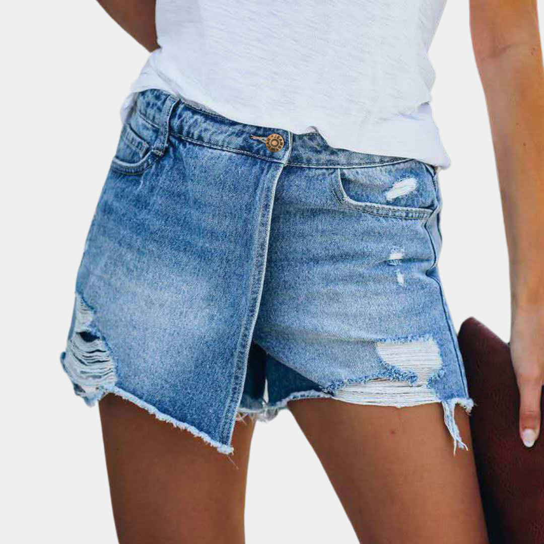 Dames Zomer Jeansshort | Kort, Asymmetrisch