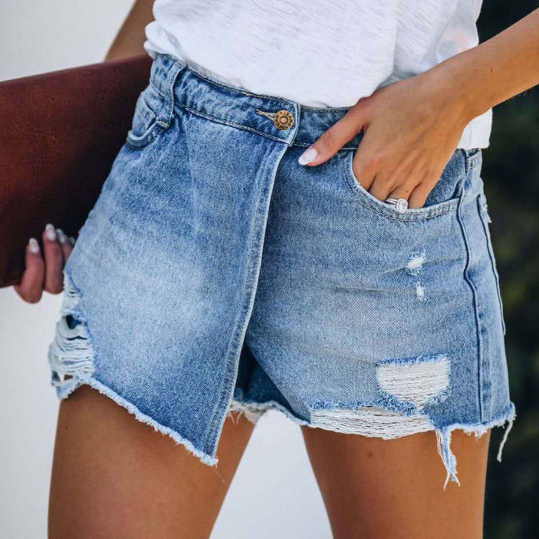 Dames Zomer Jeansshort | Kort, Asymmetrisch
