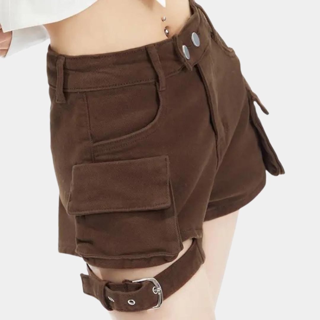 Dames Zomer Cargo Shorts | Kort, Met Riemdetail