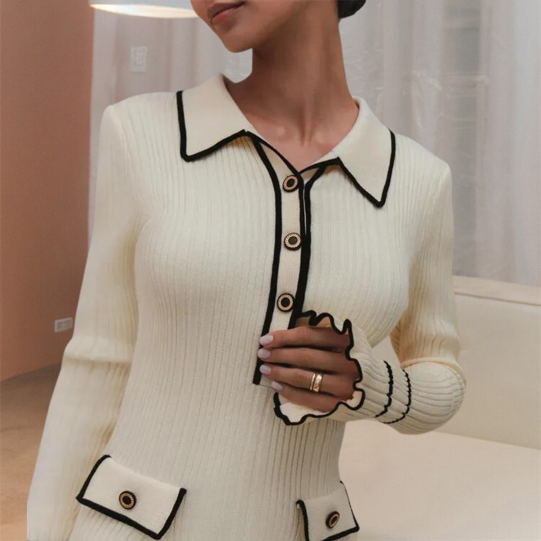 Lora | Dames Elegante Gebreide Jurk | Mini