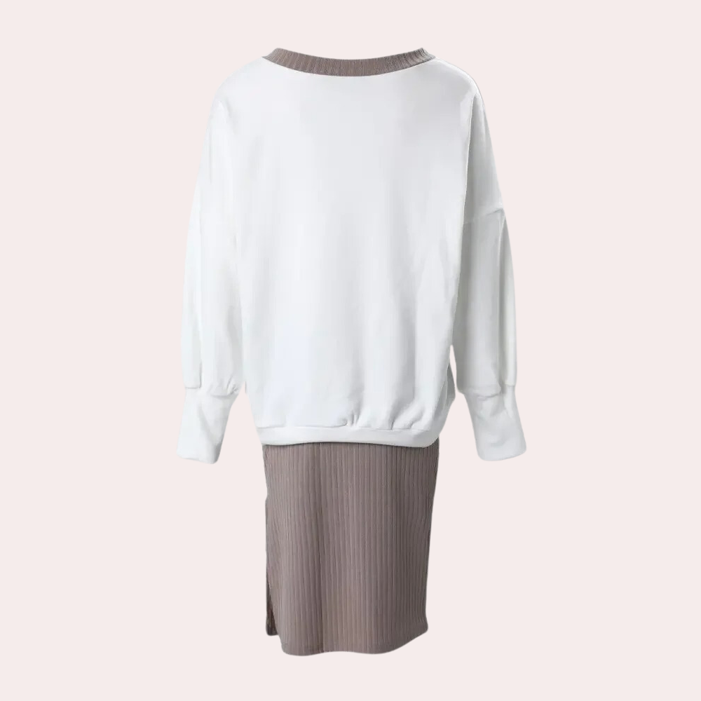 Dames Herfst Gebreide Rok | Lang, Met Split
