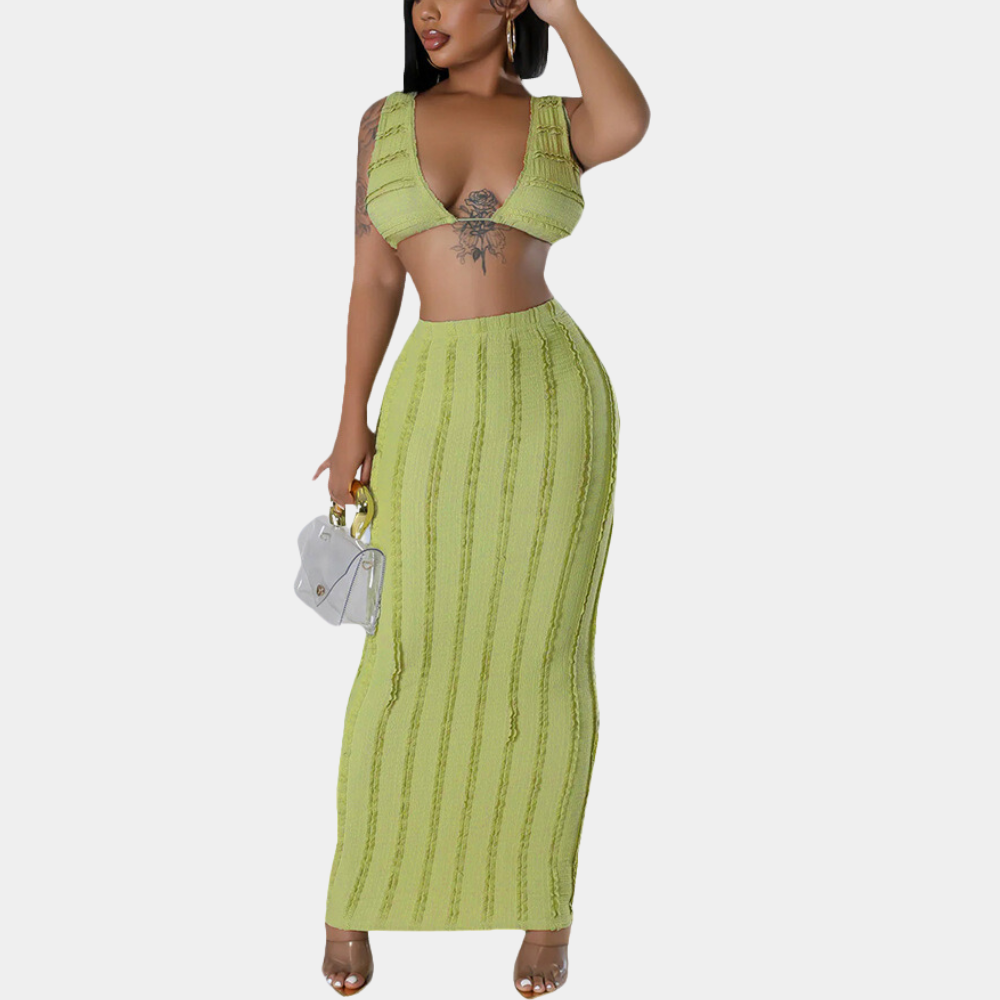 Dames Zomer Maxi Set | Kort, Mouwloos