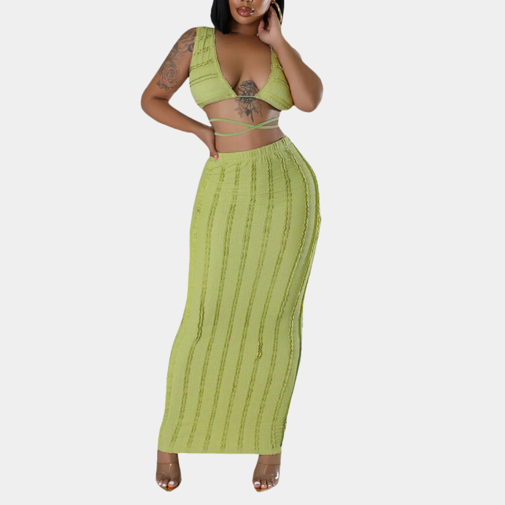Dames Zomer Maxi Set | Kort, Mouwloos