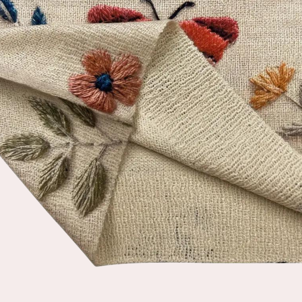 Dames Oversized Gebreide Pullover | Warm, Met Bloemenborduursel