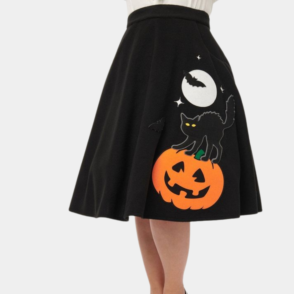 Dames Herfst Halloween Rok | Kort, Met Print