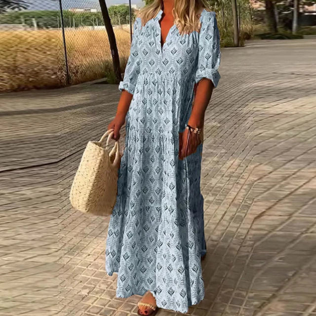 Dames Luchtige Bloemen Zomerjurk | Maxi