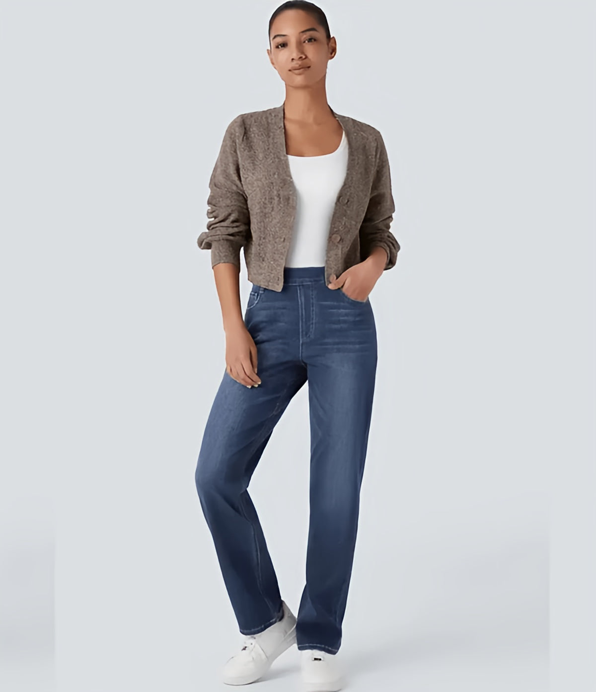 Dames Hoge Taille Zomer Jeans | Recht Model, Stretch