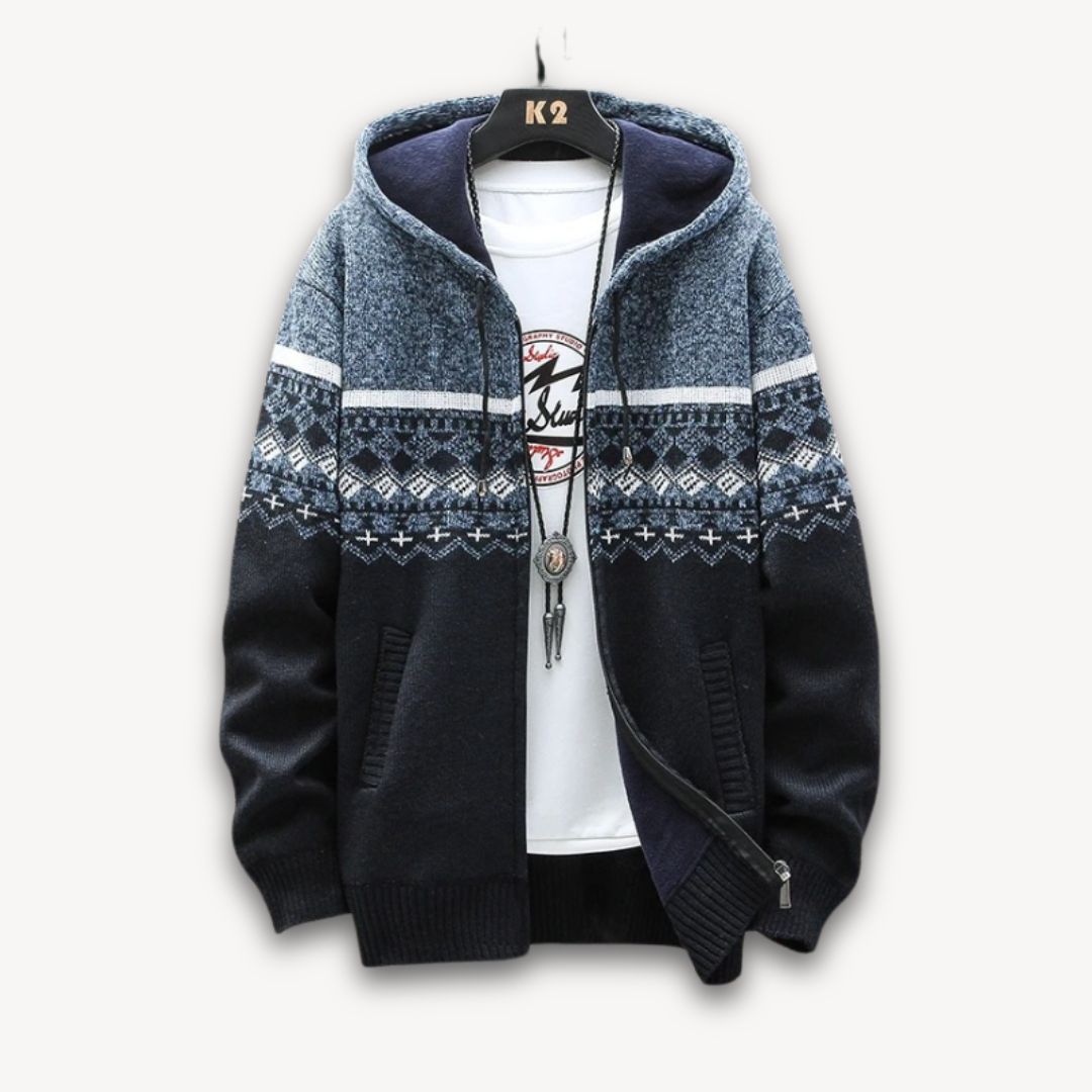 Heren Warme Winter Hoodie | Fleecevoering, Ritssluiting