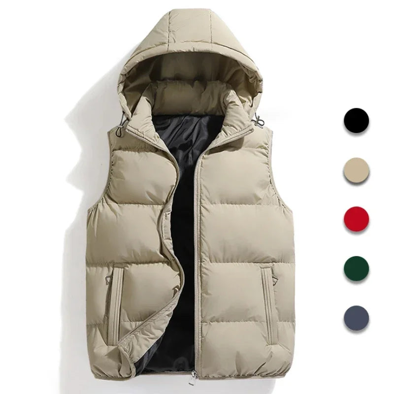 Heren Stevige Winter Weste | Kap, Ritssluiting