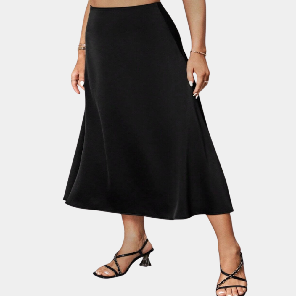 Dames Zomer Satijnen Rok | Lang, Effen