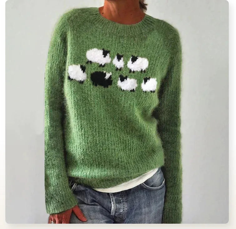 Elvira | Dames retro trui | warm, gebreid
